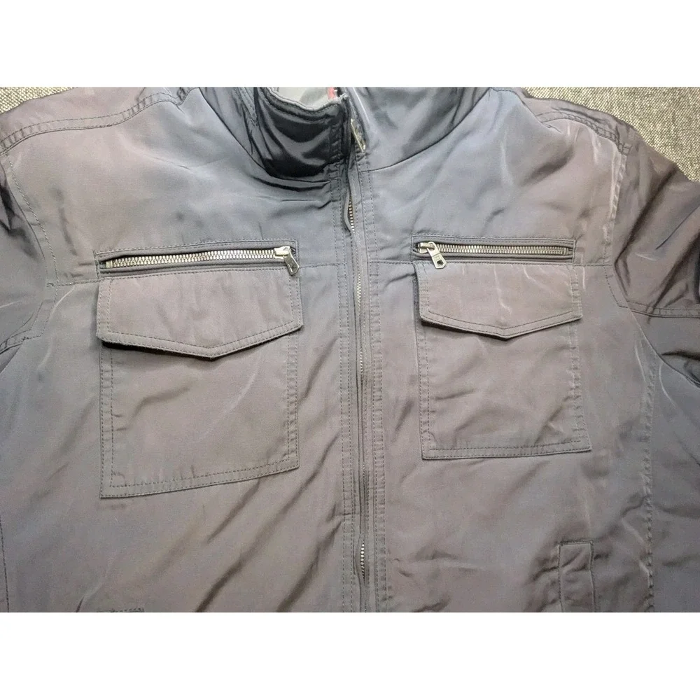 Vintage‎ Tommy Hilfiger Reflective Bomber Style Jacket Mens XXL Full Zip Coat